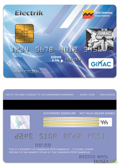 Carte Gimac Electrik de la banque SCB du Cameroun